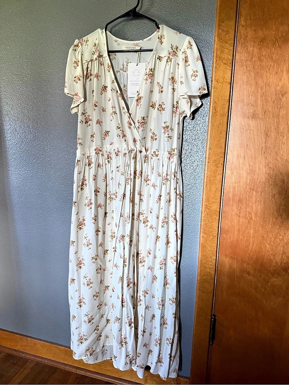 Christy Dawn The Dawn Dress Floral Maxi Dress White & Pink Size Medium